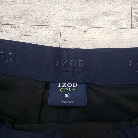 Izod Golf Cargo Shorts Swing Flex 9" Stretch 6 Pocket Black Mens Size 30 NWT $70 - Picture 6 of 10